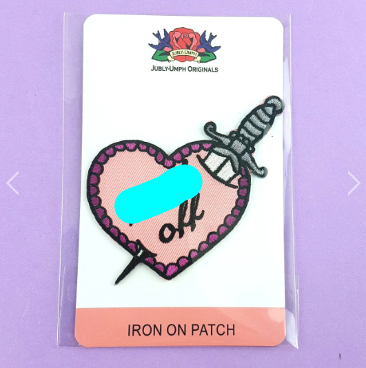 Jubly Umph Embroidered Patch • Fuck Off Heart