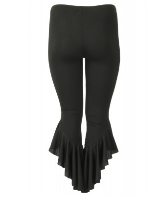 Plus Size Asymmetric Frill Hem Trousers