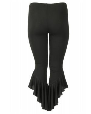 Plus Size Asymmetric Frill Hem Trousers