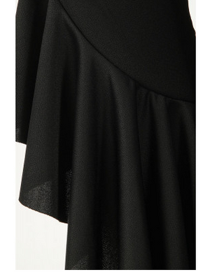 Plus Size Asymmetric Frill Hem Trousers