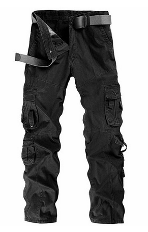 Men's Cargo Pants • Black Straight leg