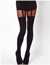 Pantyhose • Opaque Black with Lined Panel