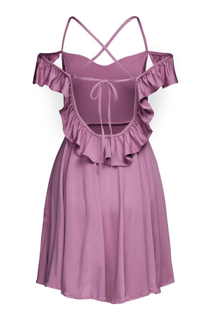  Backless Skater Dress Mauve