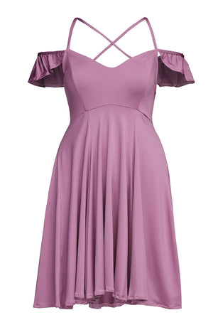  Backless Skater Dress Mauve