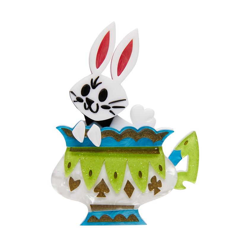 Erstwilder Brooch Follow The White Rabbit