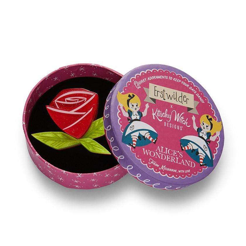 Erstwilder Brooch Painted Rose