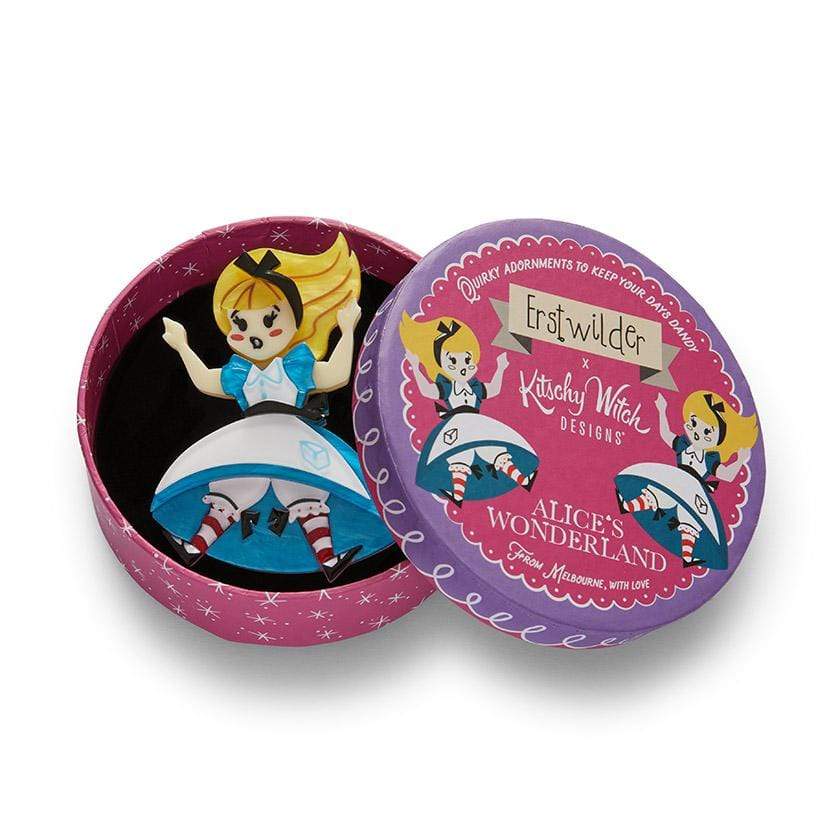 Erstwilder Brooch Alice Down The Rabbit Hole