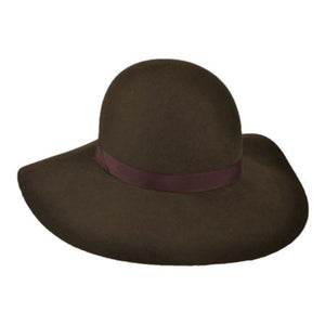 Womens 70s Style Felt Brimmed Hat