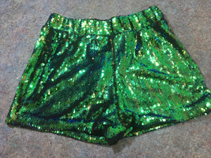 Sequin Shorts • Green, Blue and Black