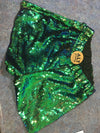 Sequin Shorts • Green, Blue and Black
