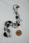 Womens Necklace Black Grey Beads